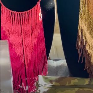 Long Beaded Necklace: Shades of Pink - $25